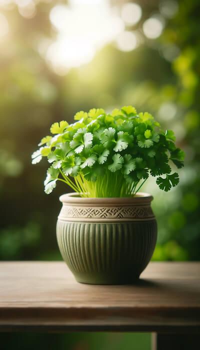 cilantro plant indoor pot