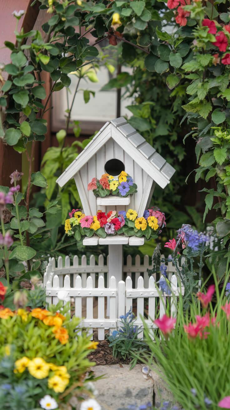 38 Mini Fairy Garden Ideas That Spark Imagination mini garden on a bird house