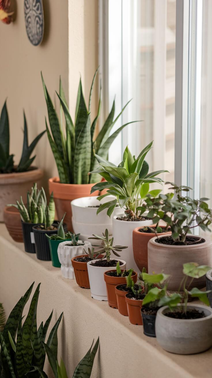 Transplanting Aerogarden Plants to Soil: A Step-by-Step Guide for Successful Transition a collection of potted soil plants along the window sill