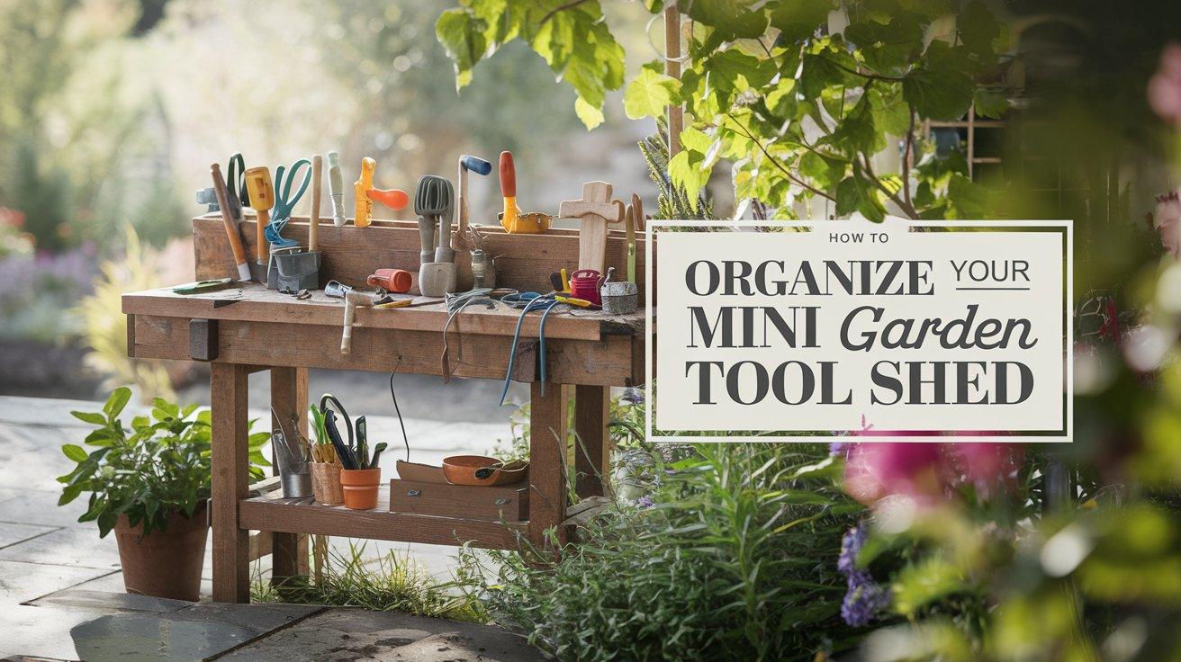 10 Top Tips to Organize Your Mini Garden Tool Shed how to organize your mini garden tool shed with a rustic wooden workbench
